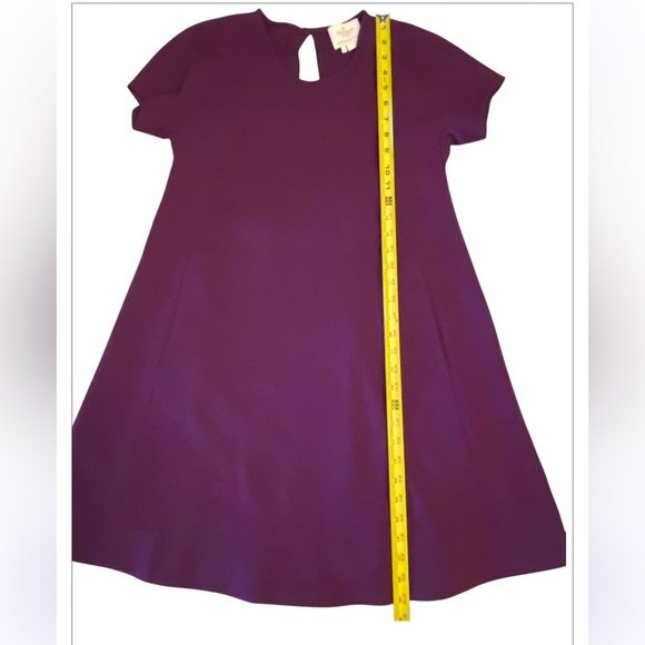KATE SPADE Bosley Purple Swingy Dress Basic Geometry Solid Pockets A-Line Size 0 - Picture 8 of 9